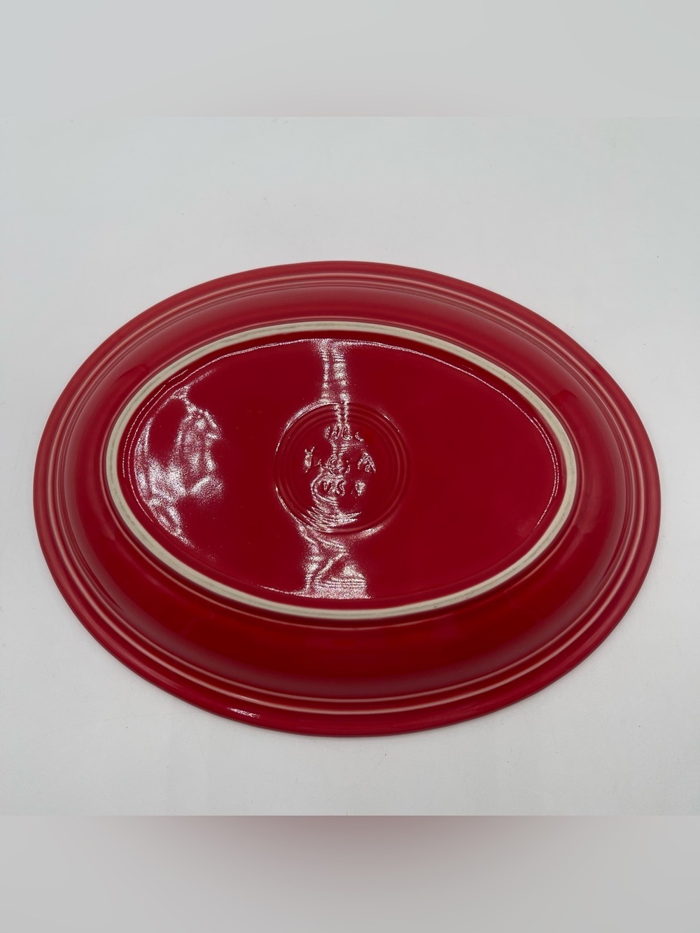 Fiestaware Medium Oval Serving Platter Plate Scarlet Red HLC Art Deco - Picture 2 of 4